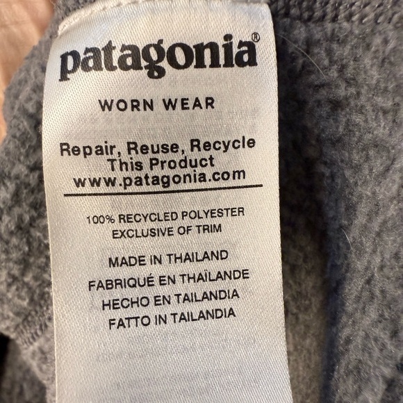 Patagonia Men's Better Sweater 1/4 Zip Charcoal Heather Quarter Zip Fleece XXL - Picture 6 of 7